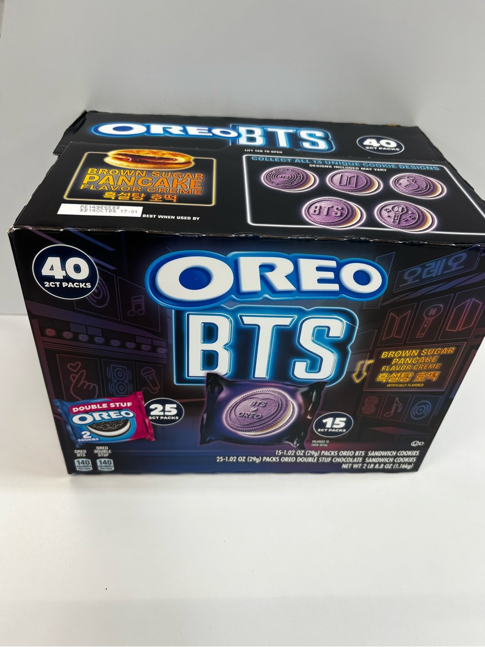 Oreo BTS & OREO Double Stuf Cookies Variety Pack, 1.02 oz.,40pk.limited edition